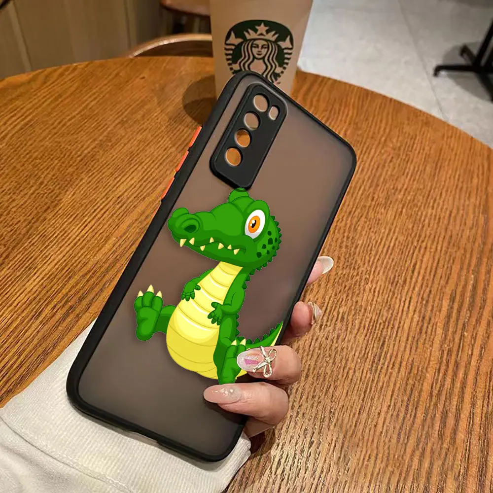 thumbnail image 1 of Funda mate para Huawei NOVA Y70 10 9 8SE 8 7SE 7I 7 6 5I 5 4 3I 4G 5G PC Funda Coque Capa Shell lindo dibujos animados cocodrilo, 1 of 5