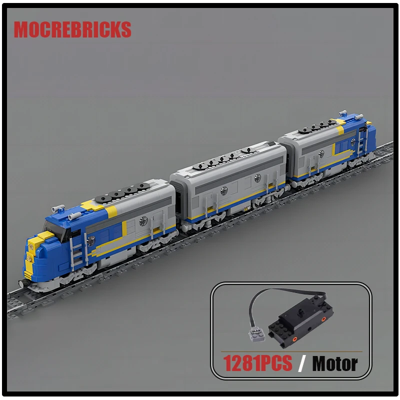 MOC Technology Building Blocks Santa Fe Super Chief Locomotive Train Railway Carriage Sets Puzzle Kid's Bricks Toys Xmas Gifts 1