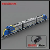 MOC Technology Building Blocks Santa Fe Super Chief Locomotive Train Railway Carriage Sets Puzzle Kid's Bricks Toys Xmas Gifts 1