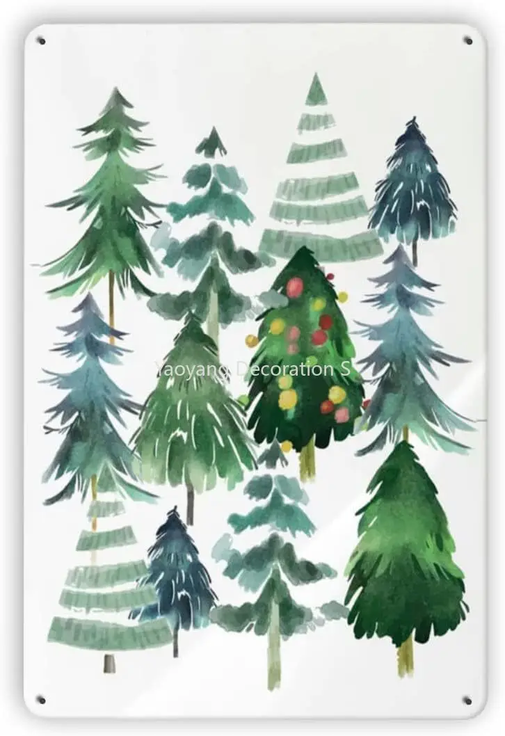 

New Christmas Metal Tin Sign Vintage Merry Christmas Tree Aluminum Sign Wall Decor Shed Garage Man Cave Kitchen Printing Plaque