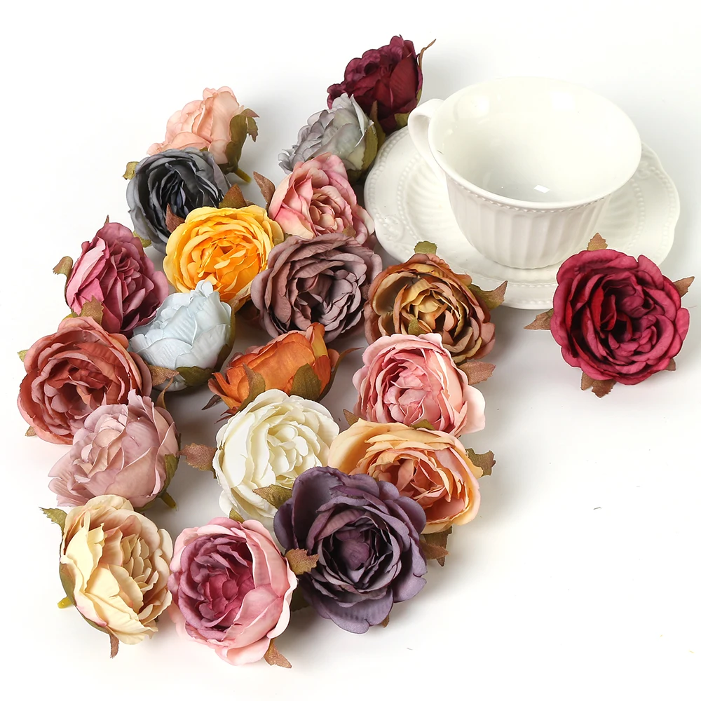 5/10pcs Pfingstrose künstliche Blumen Köpfe 5cm gefälschte Blumen für Wohnkultur Ehe Hochzeit Dekorationen DIY Handwerk Kranz Zubehör