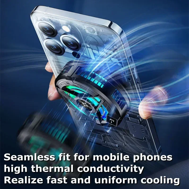 New SL17Magnetic Display/Ordinary Phones Cooler Back-Clip 2in1 Game Cooler for IPhone 15 14 Samsung Xiaomi Huawei Cool Heat Sink