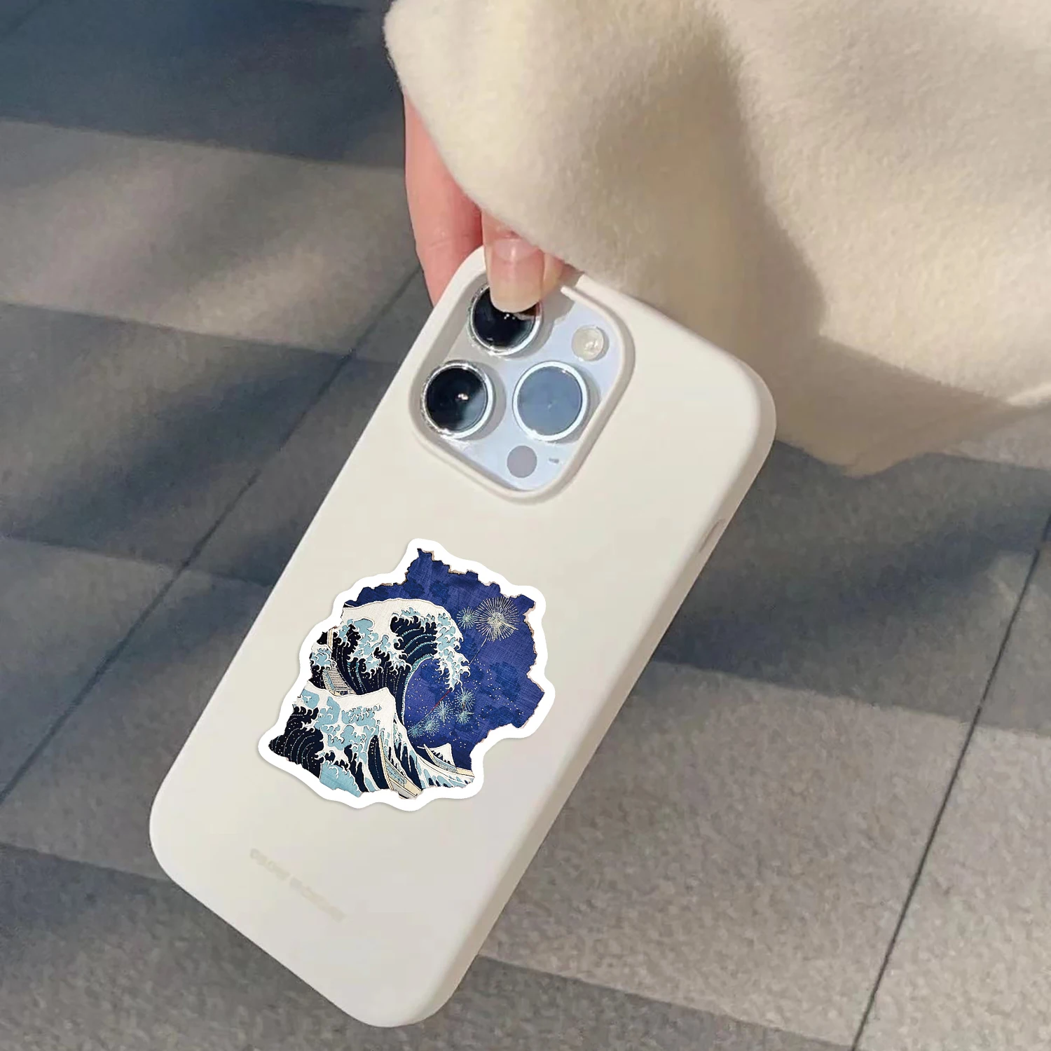 50pcs Ins Wind Blue and Silver Ocean Stickers  Aesthetic Cartoon Stickers For Laptops Luggage Skateboards Scrapbooks Guitars 2