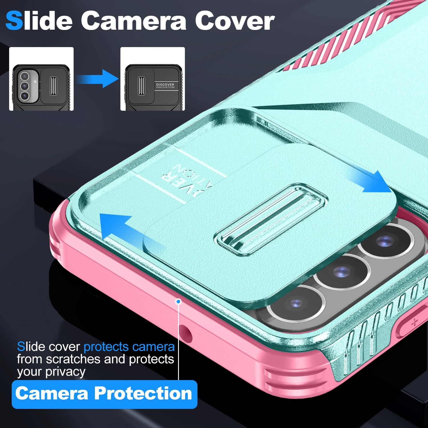 Armor Shockproof Case with Camera Lens Slide Cover