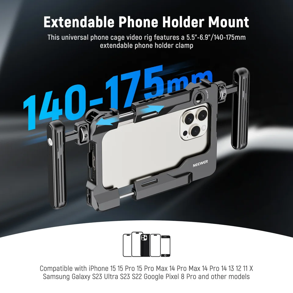 Taisioner - Estabilizador de video para smartphone con zapato fría, compatible con iPhone 15/14
