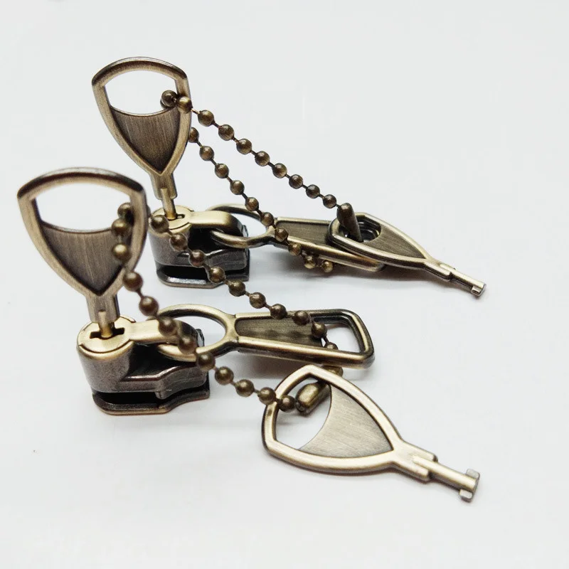 5# Nylon Coil Zipper Key Lock Slider Locking Zip Pull Head DIY Handmade Accessories For Clothing Luggage Replacement Decor 1Pcs