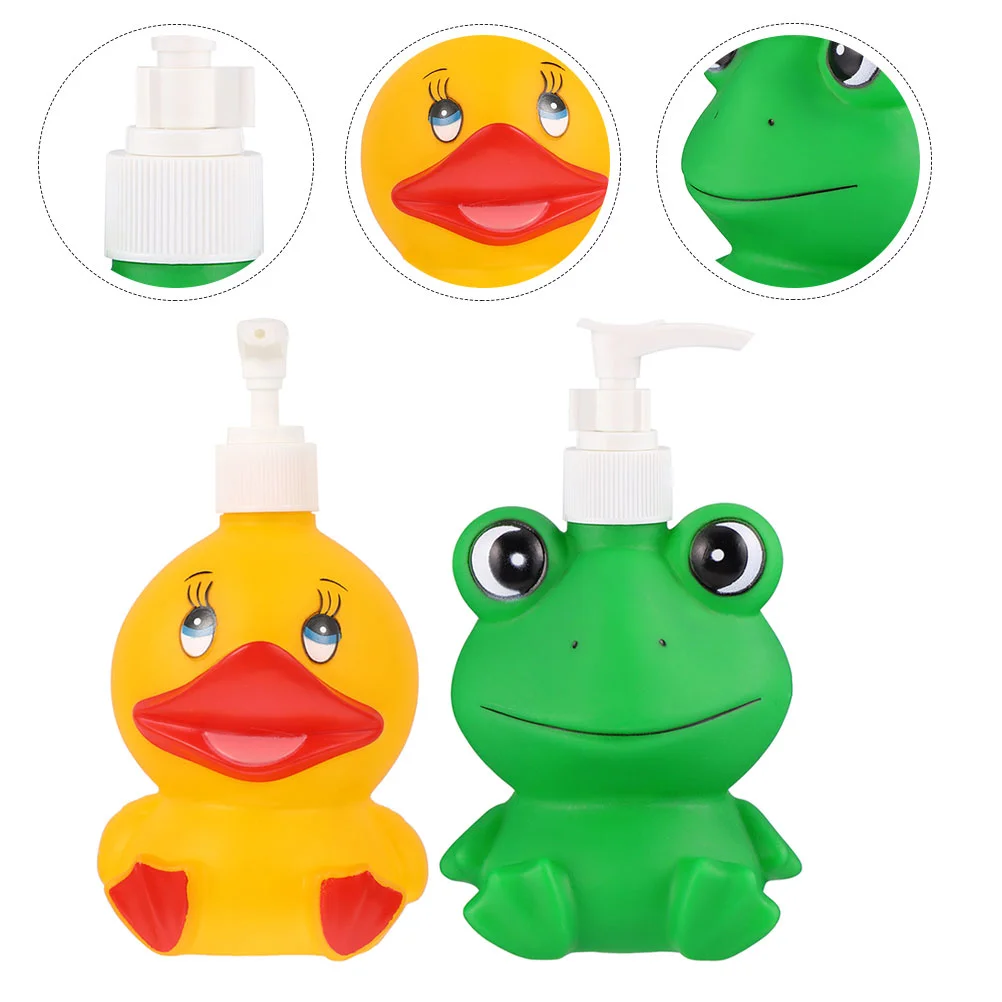 

2 Pcs Press Bottle Foam Hand Soap Dispenser Household Shampoo Bathroom Supply Travel Vinyl Material Lotion Child Adorable