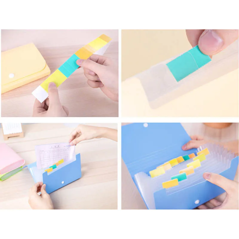File Document Bag 12 Layers Pouch Bills Folder Card Organizer Fastener Office Mini Package EM88