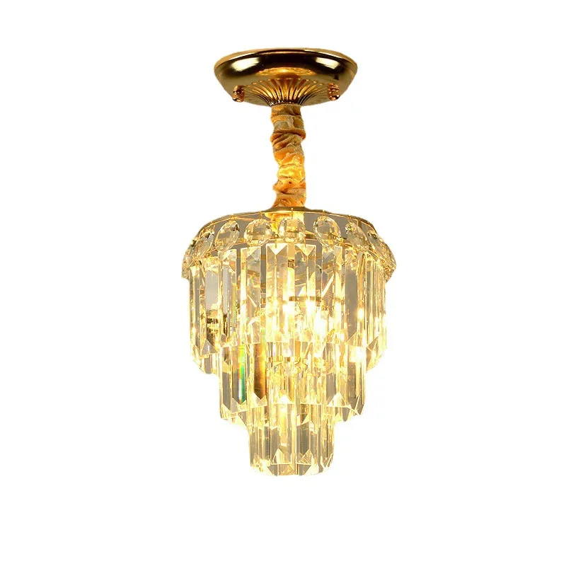 

American Minimalist Crystal Lamp for Living Room Small Chandelier Foyer Corridor Porch Lamp American Cloakroom Lamps