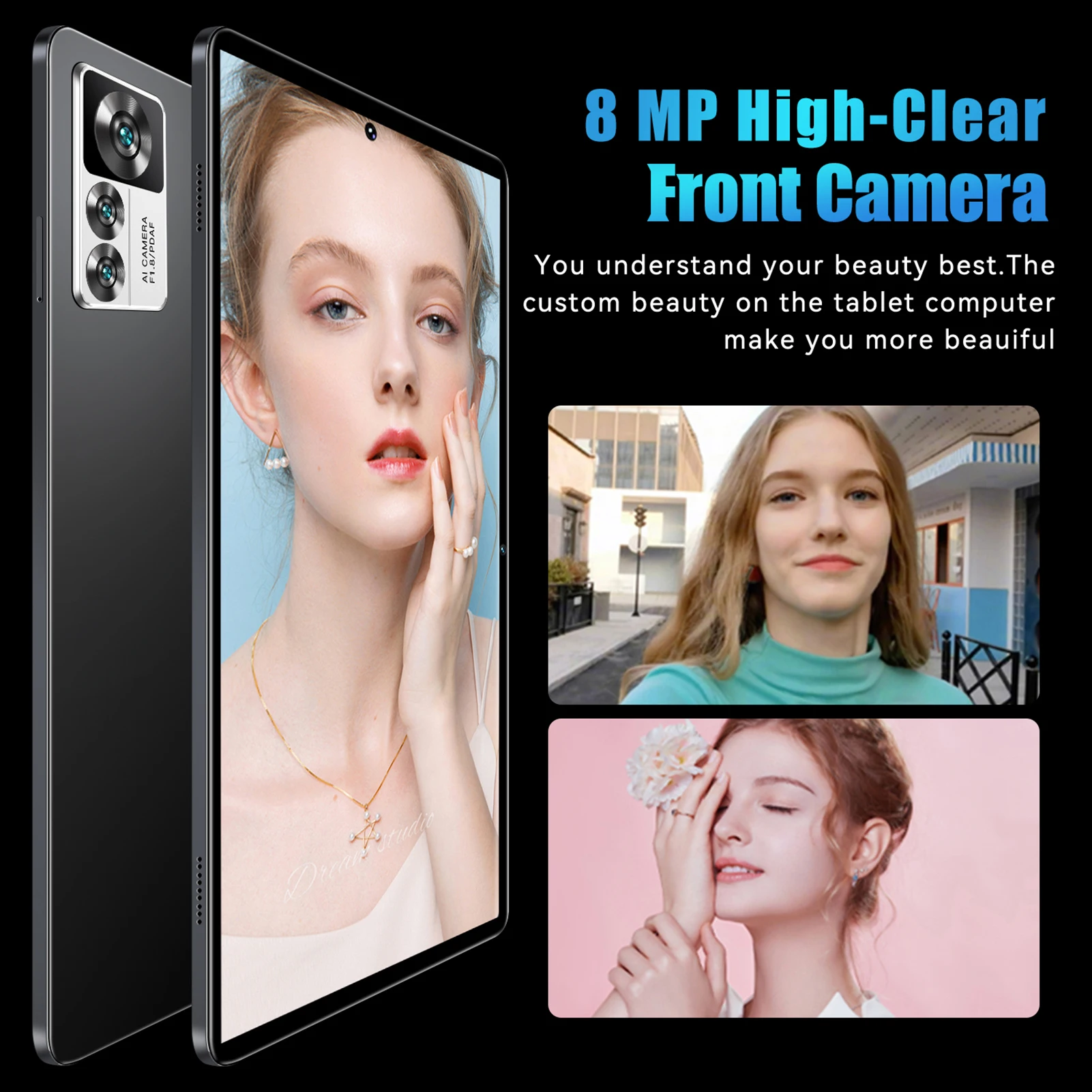10.1 inch Tablet 8GB+256GB BT5.0 5G Calling 10-Core MTK6797 Processor 128GB Memory Large Storage Capacity 7000mAh Battery Tablet 6