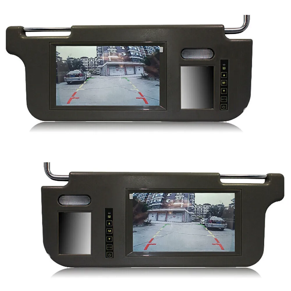 Monitor LCD da 7 Pollici per Parasole Auto con Schermo Retrovisore Compatibile con DVD/VCD/GPS/TV - immagine 5