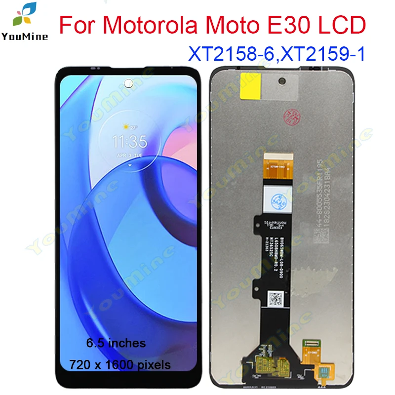 Kit Schermo LCD Con Telaio Per Motorola Moto E30/E40 – IPS 6.5'' 720x1600, Con Strumenti, Nero, Sostituzione