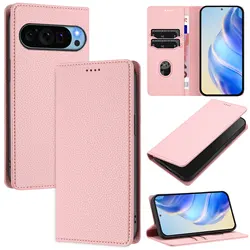 Elegant Matte Flip Leather Wallet Phone Case with Card Holder Cover - Pixel 5 XL (Pink (YB - PT013))