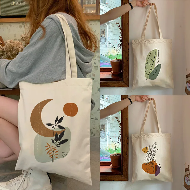 Retro Boho Plants Aesthetic Canvas Tote Bag Lady Handbag Harajuku Ulzzang  Fashion Shoulder Bags Large Capacity Student Book Bag - AliExpress