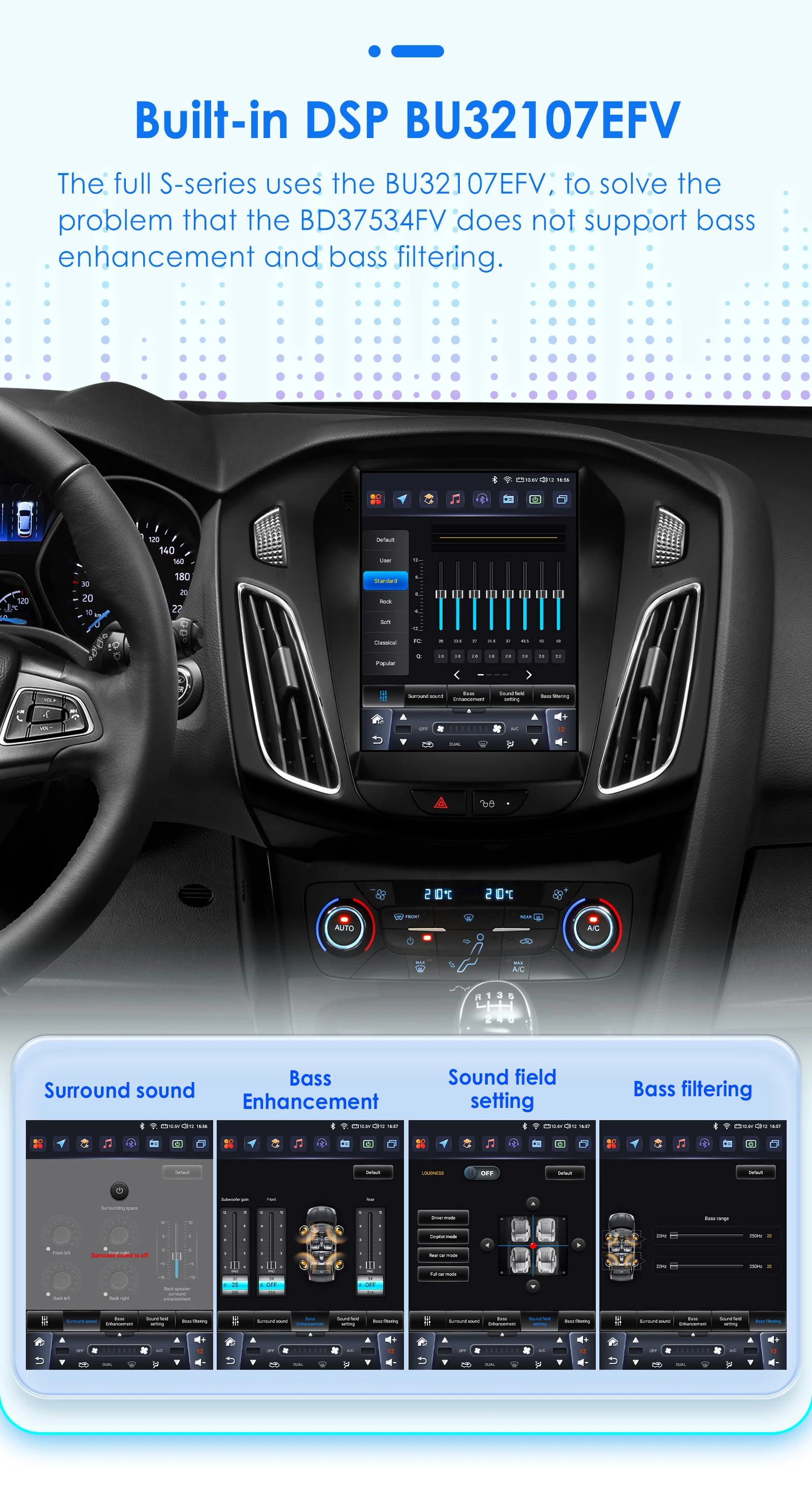 9,7 "Carplay Android Auto Auto radio für Ford Focus 3 MK 3 2011-2019 Autoradio Multimedia player GPS Stereo 2din 360 Cam Bildschirm – Detail 11