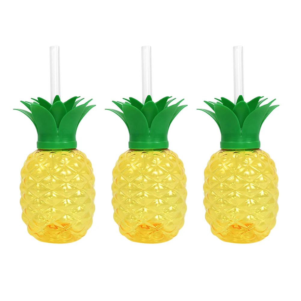 Set of 3/6 Cute Strawberry-Themed Water Cups - Summer Hawaiian Party Decor, Cartoon Food-Grade PP Drinkware