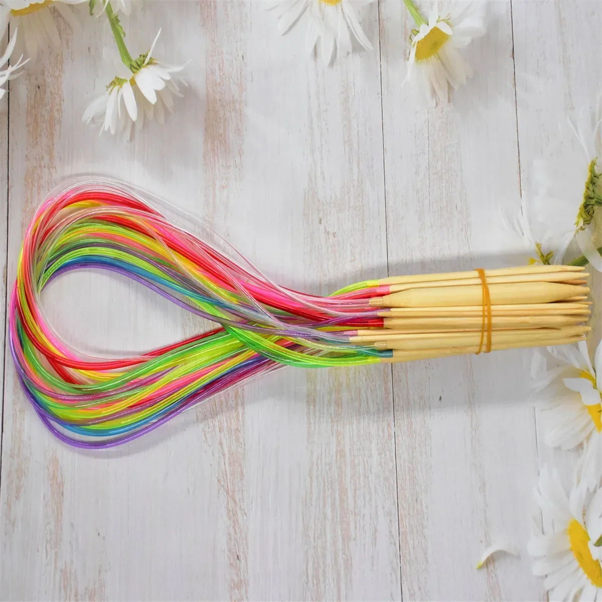 Deluxe Bamboo Circular Knitting and Crochet Needle Set - 18 Piece Craft Collection