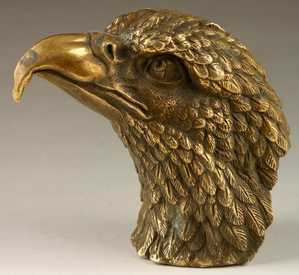 

Vintage Handmade Exquisite Vivid Eagle Head Copper Statue Free shipping