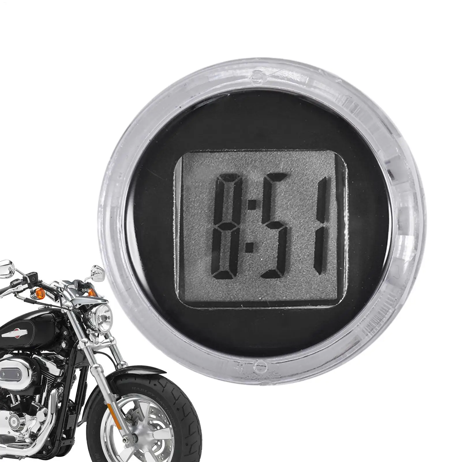 1pcs Mini Motorcycle Clock Stick-on Waterproof Shock Proof Electronic Watch Moto Digital Clock For Moto Decoration Accessories