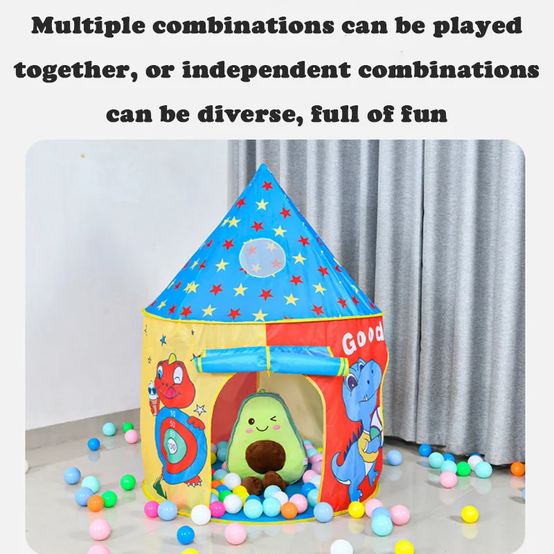 Portable Children's Tent Beach Toys Cartoon Ball Pool Kids Tent 3 in 1 Pop-up Tent Play House Outdoor Child Teepee Toy Tents 4
