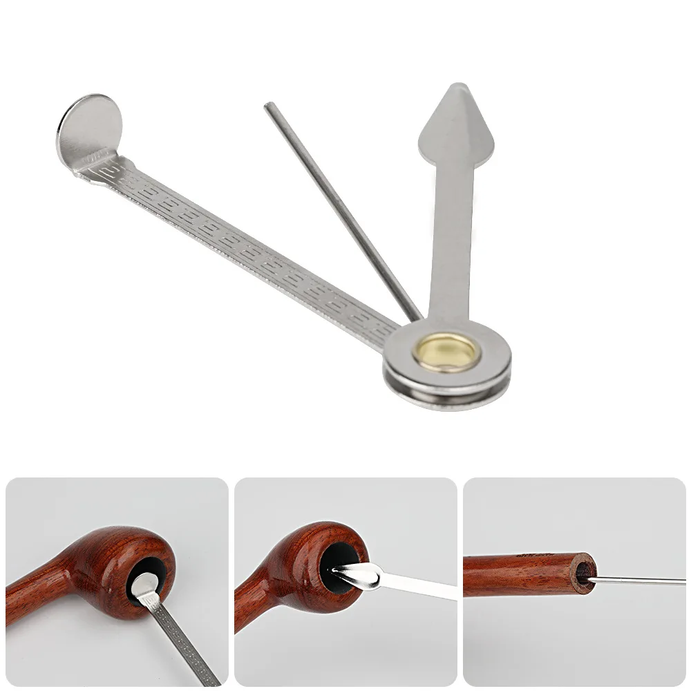 3 in 1 Cigar Cutter Tamper Scraper Multi Function Metal Tobacco Pipe Cleaner