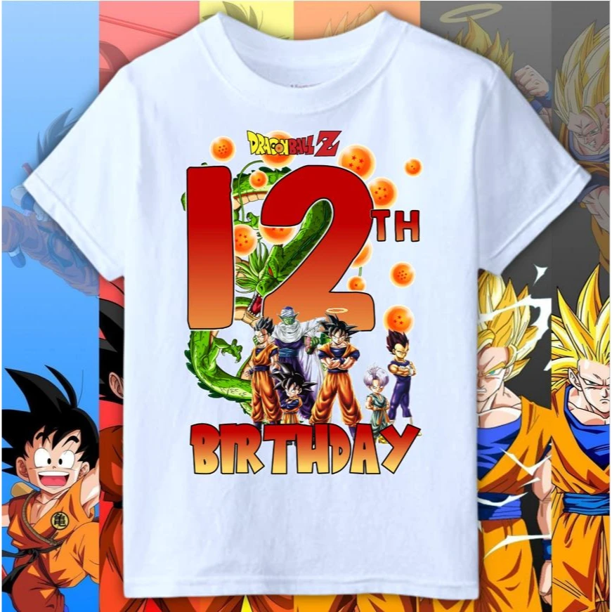 2026 Sommer Neu Dragon Ball BIRTHDAY Kinder-Shirt Jungen Mädchen T-Shirt 0-12 Jahre Alt Modisch Lässig Y2K Kurzarm Trendige Kleidung – Detail 18
