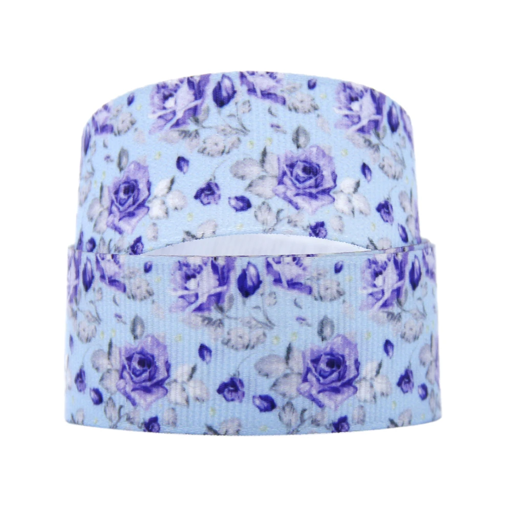 Floral Plant Sunflower Printed Grosgrain Ribbon Wedding Christmas Party Decoration DIY Bow Craft 5yards 25mm