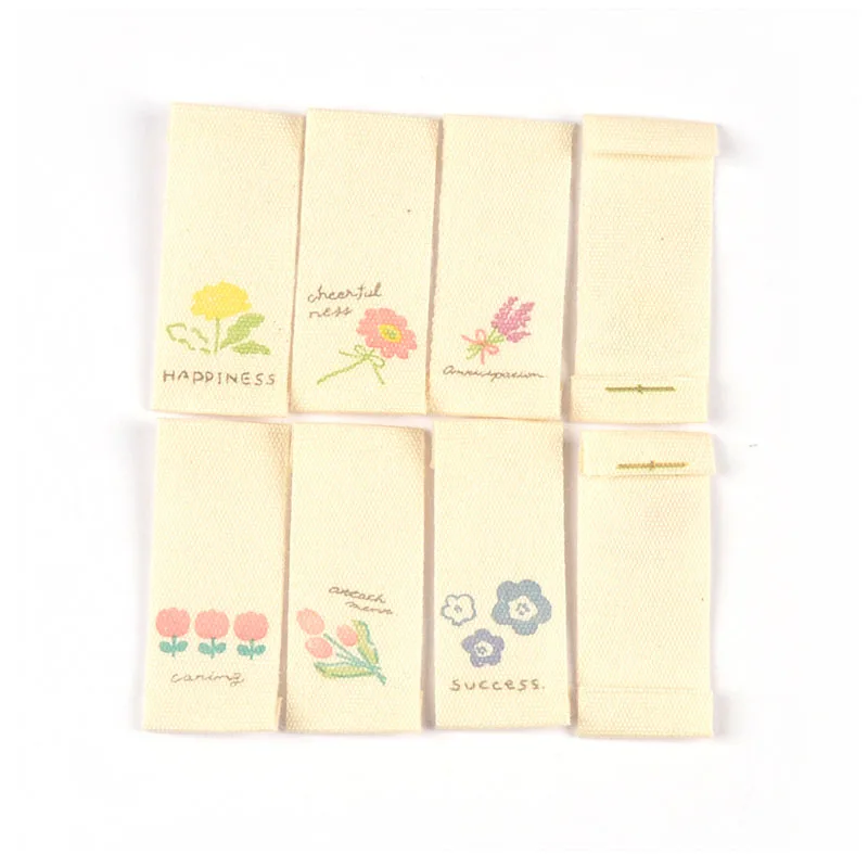 Description Picture 6 of item50pcs 16*38mm Mixed Flower Pattern Handmade Cotton Woven Label For Clothing Labels Cartoon Shoes Bags Garment Tags