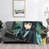 Demon Slayer Blanket Fleece Plush All Season Multifunction Super Warm Plaid Muichiro Throw Blankets For bed Plush Thin Quilt 1