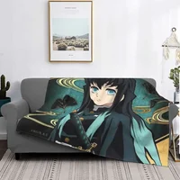 Demon Slayer Blanket Fleece Plush All Season Multifunction Super Warm Plaid Muichiro Throw Blankets For bed Plush Thin Quilt 1