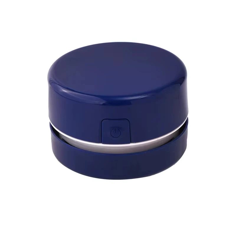 Portable Mini Desk Vacuum Cleaner with Brush, Battery-Powered Crumb and Debris Eraser in Cute Macaron Color