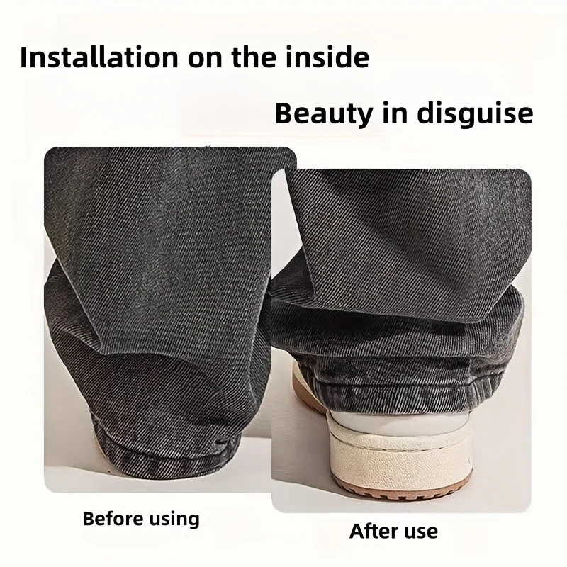 2/4/6-Pack Invisible Hem Clips - No-Sew Pant Leg Shortening Clips with Anti-Slip Grip, Seamless Adjustable Length Solution