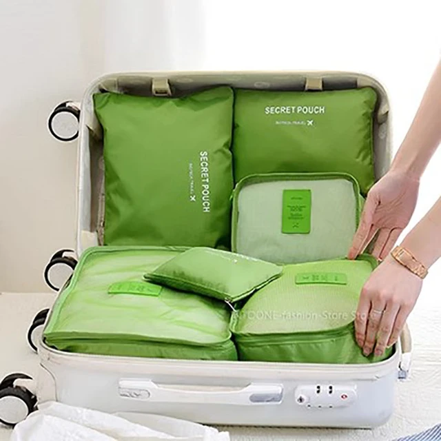 6Pcs Travel Luggage Organizer Set Makeup Storage Bags Clothing
