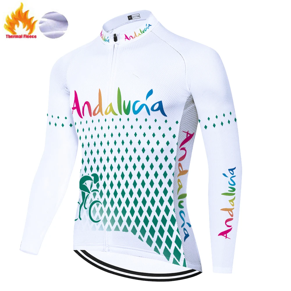 Andalucia Winter Thermal Fleece Homme Camisas Jerseys Divise Maillot Masculino Ropa Ciclismo Hombre Maglia Ciclismo Uomo