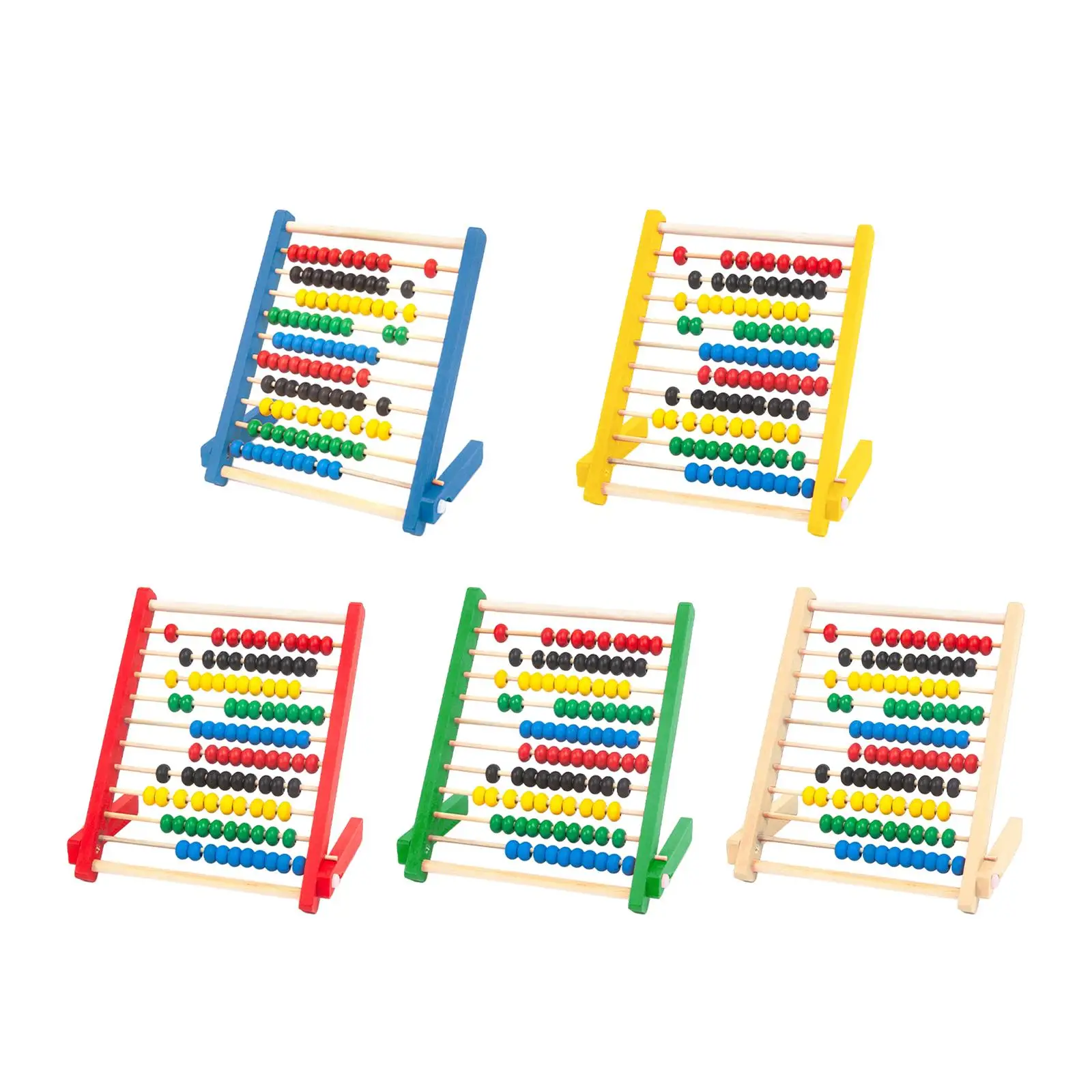 Educational Toys Math Toys Learning Puzzle Toys Teaching Aids Toys Learning Board Toy Addition and Subtraction Children Kids 10 Row Wooden Counting Frame Abacus