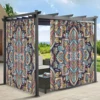1PC New Fashionable, Simple Home Decoration Print Perforated Waterproof Curtain, Machine Washable, Su 1