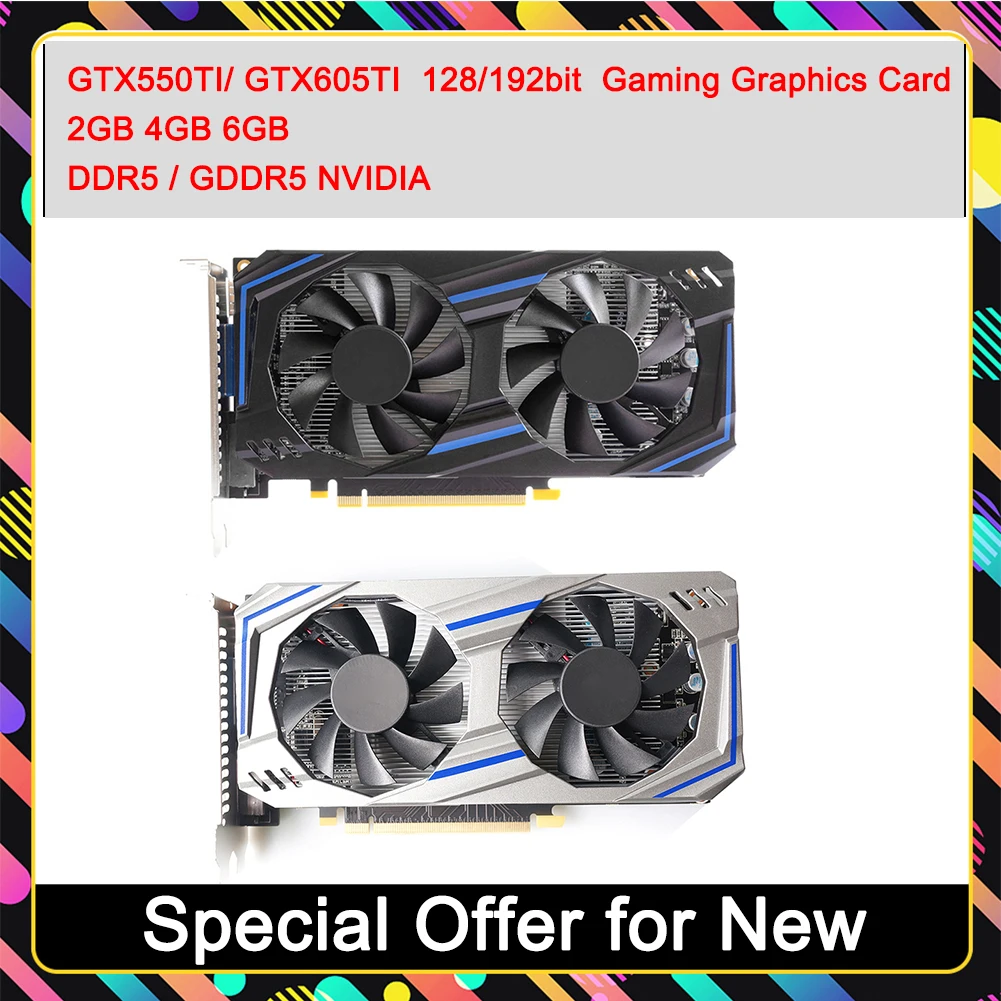 GTX550TI 2GB 4GB 6GB Computer Graphic Card 192bit GDDR5 NVIDIA PCI-E 2.0 HDMI-Compatible 1050TI Game Video Card with Cooling Fan best graphics card for pc