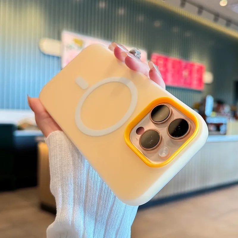 Dual-Color Jelly Magnetic Charging Phone Case with Shockproof Soft Cover