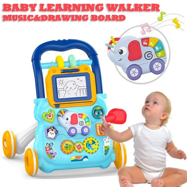 0-12 Months  Multifunction Toddler Trolley Musical Drawing Walker Exercise Hearing Learn Walk Hand Push Walker Early Educational 1
