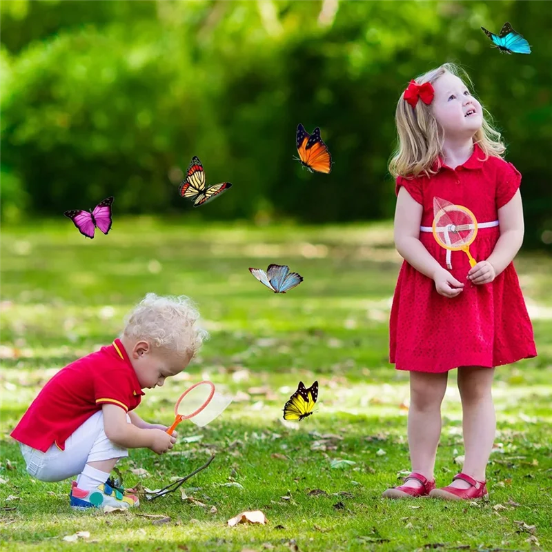 WJ-24 Pcs Butterfly Bug Net For Kids Insect Collecting Net Bug Catcher Fishing Science Nature Exploration Tools