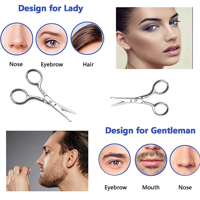 1Pc Nose Scissors Beauty Products Makeup Tool Hair Remover Nail Cuticle Round Tip Scissors Safe Health Nose Hair Scissors 3