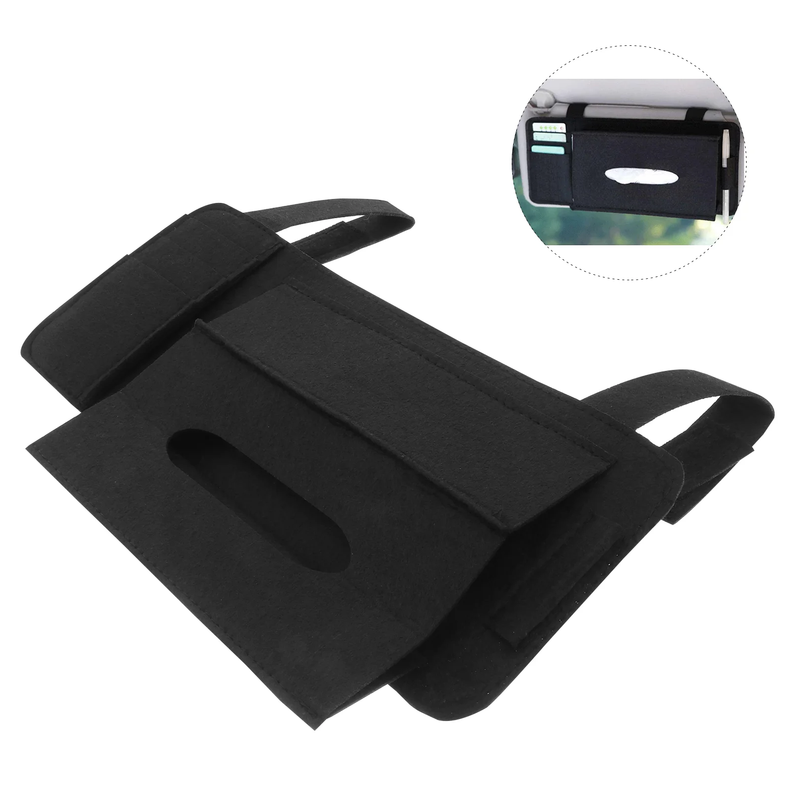 

Felt Tissue Box Face Masks Car Visor Case Holder Facial Hanging for Sun Storage Bag