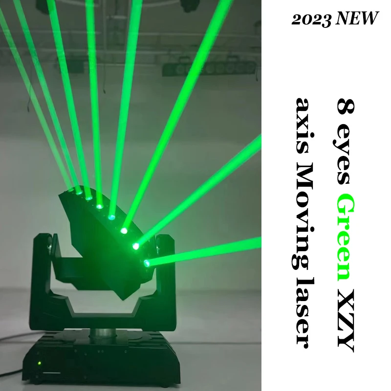 2023 New Six /8 Eyes XZY Axis Moving Head Laser 500mw*6pcs/500mw*8pcs Laser Source Dmx512 Sound Music Dj Club Lighting 4