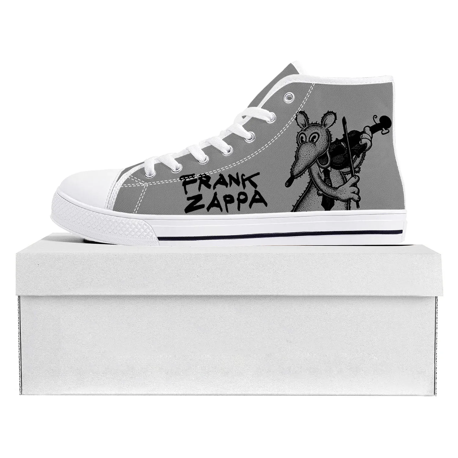 

Frank Zappa Rock Musician Pop High Top High Quality Sneakers Mens Womens Teenager Canvas Sneaker Casual Couple Shoes Custom Shoe