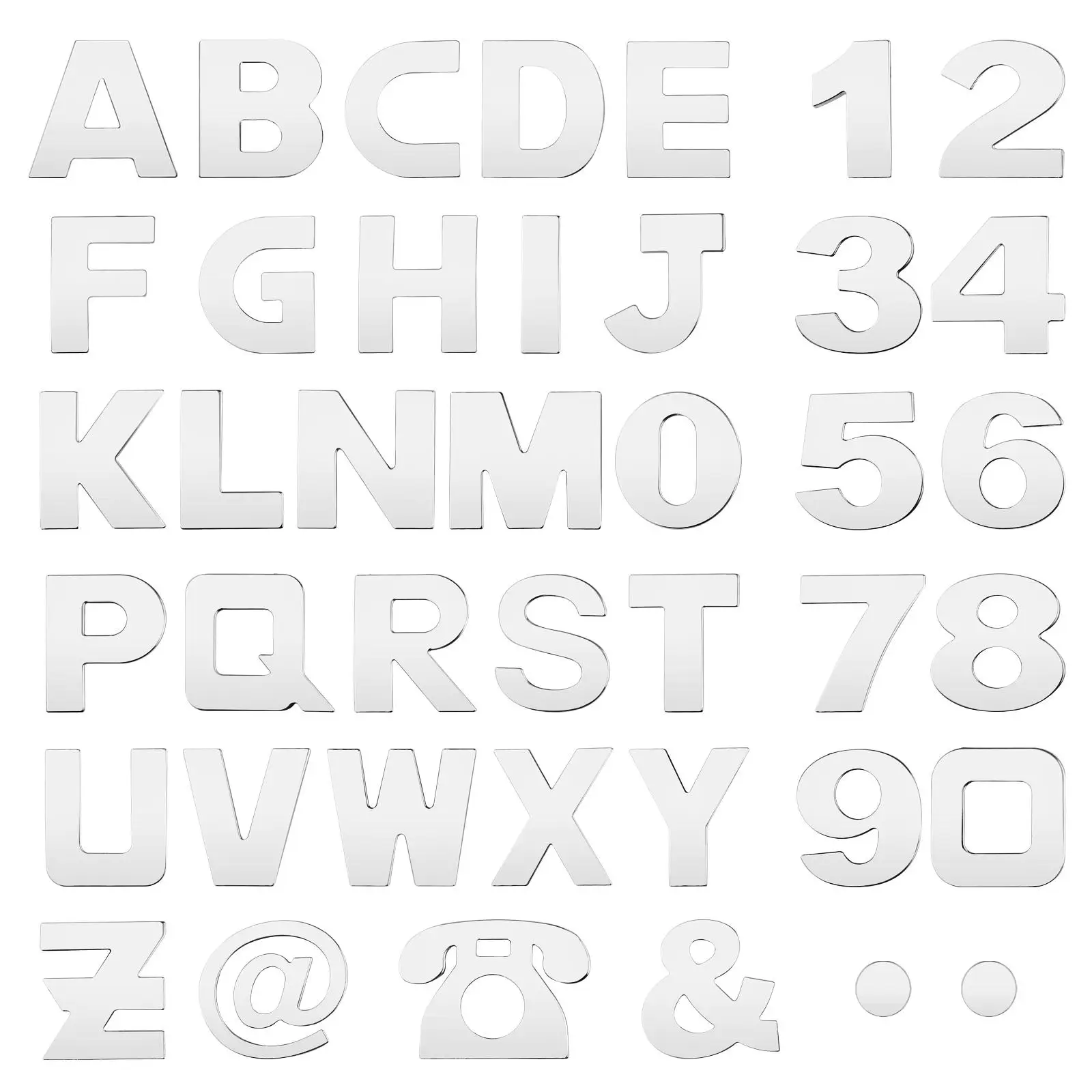 200 Piece Self adhesive 3D Chrome Car Emblem Badge Decal Car Alphabet Letters Number Sticker Automotive Exterior DIY Accessories