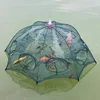 4-16 Holes Strengthened Fishing Net Shrimp Cage Foldable Nylon Automatic Umbrella Shape Fish Trap Cast Folding Landing Net 2