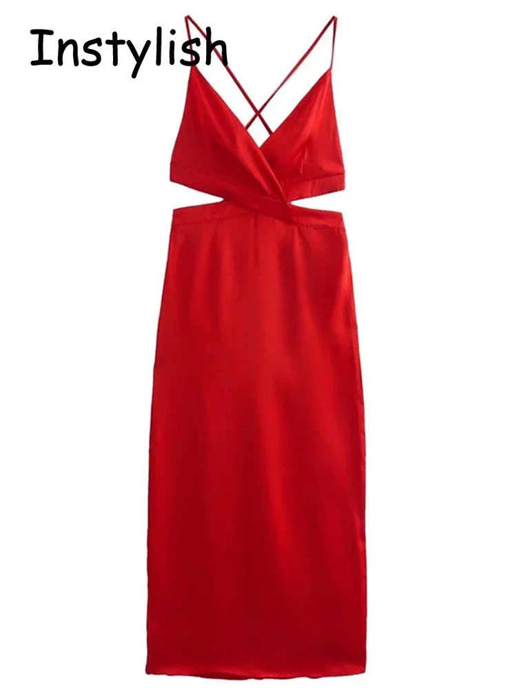 Hollow Out Cutout Backless Lace up Summer Sexy V neck Flounce Mesh Hip Dress main image 0