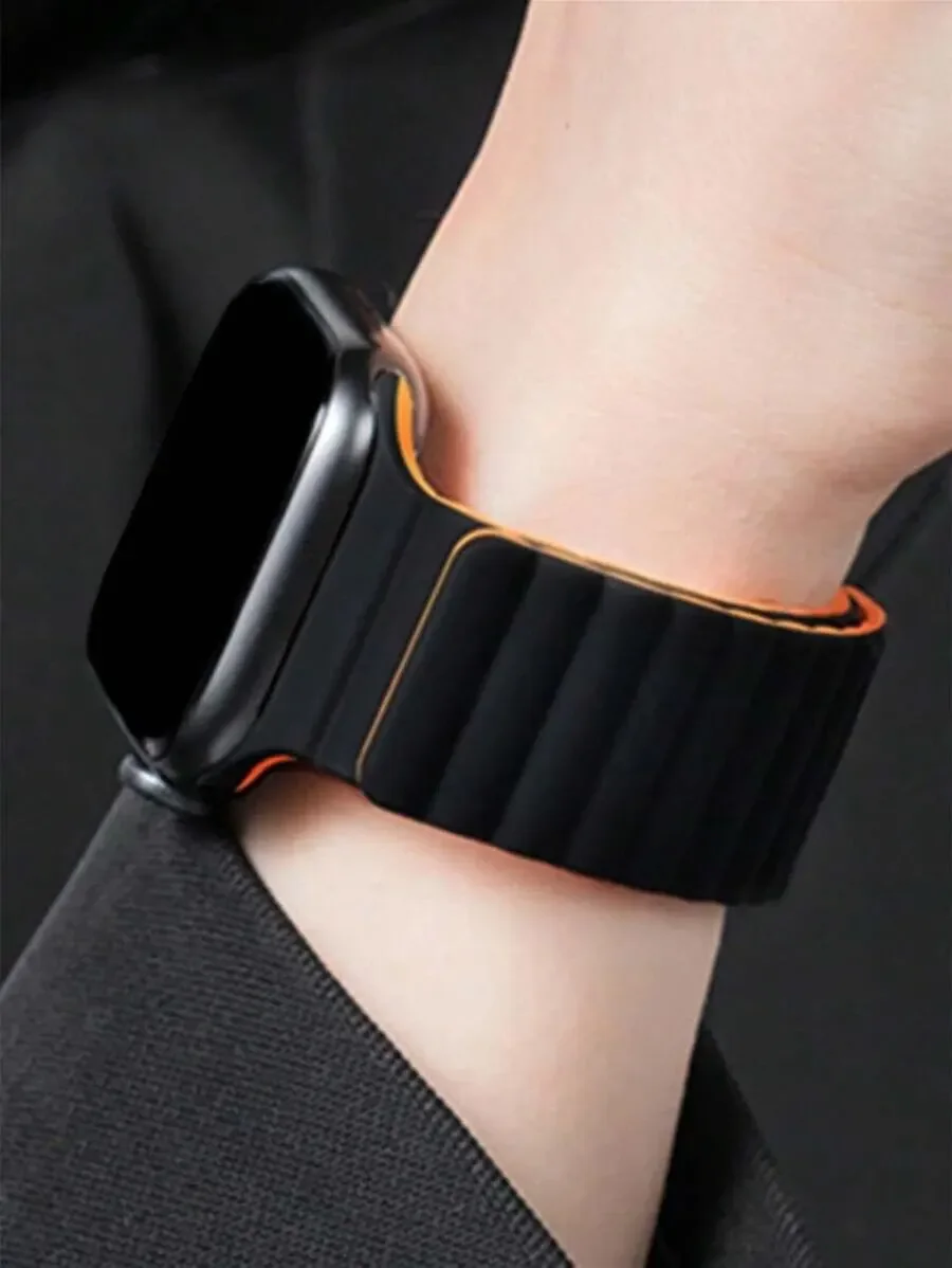 Silicone Strap for Apple Watch Band Ultra 49mm 44mm 45mm 40mm 41mm 42mm Magnetic Sport Watchband IWatch Serise 9 8 7 6 5 4 3 SE