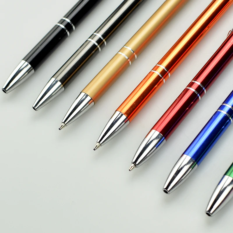 1Pen + 10Refill Laser Engraving Badge Metal Ball Point Pen Business  Advertising Office Signature Pen School