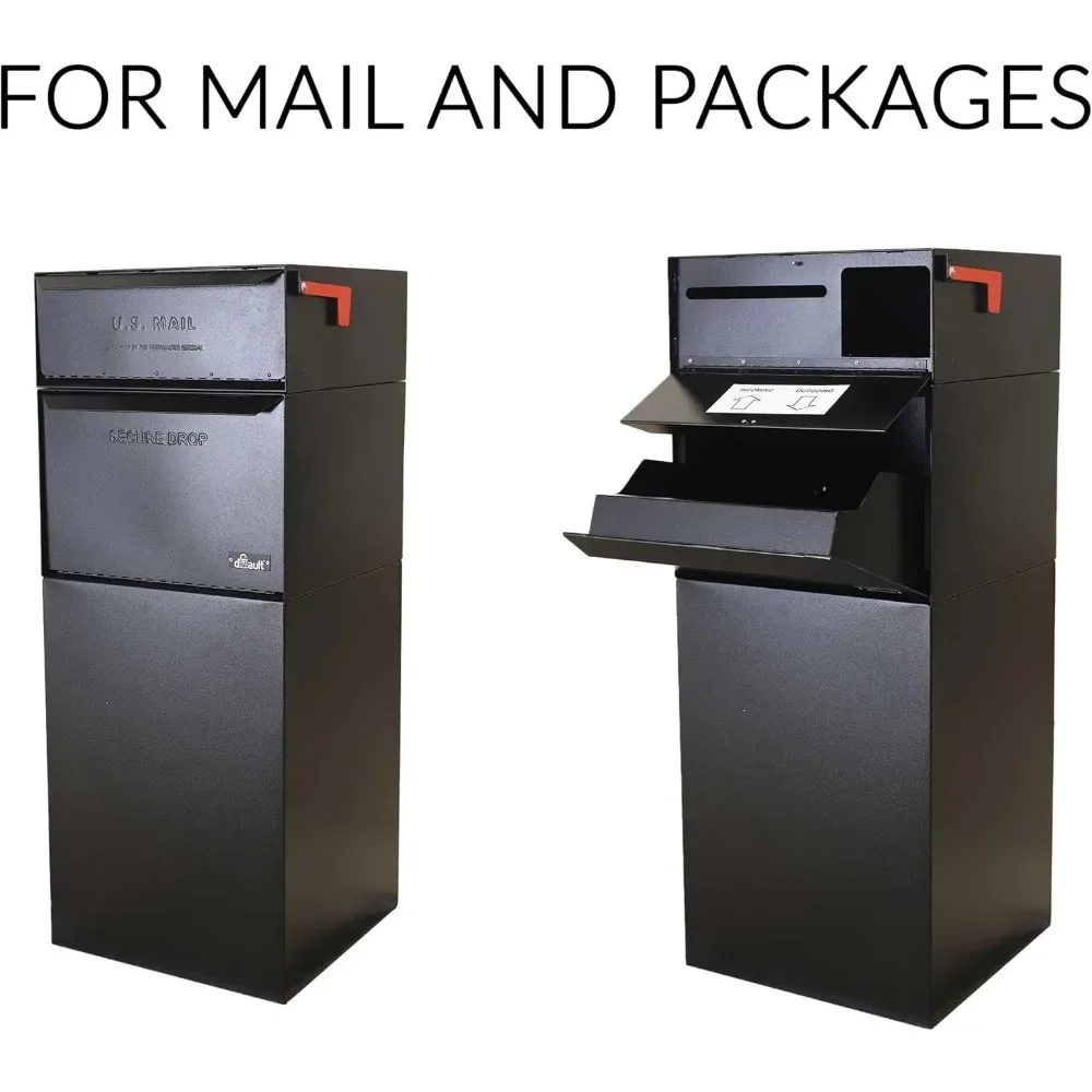 Full Service Vault DVCS0015 Secure Curbside Mailbox/Package Drop with Locking Letterbox (Black)